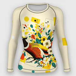 Рашгард женский Абстракция фазан, цвет: 3D-принт