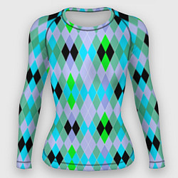 Женский рашгард Геометрический узор с разноцветными ромбами