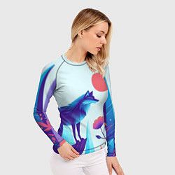 Рашгард женский Волк в долине охраняет цветок, цвет: 3D-принт — фото 2