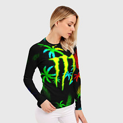 Рашгард женский Monster energy тропики кислотные, цвет: 3D-принт — фото 2