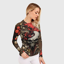 Рашгард женский Зловещий череп с клыками, цвет: 3D-принт — фото 2