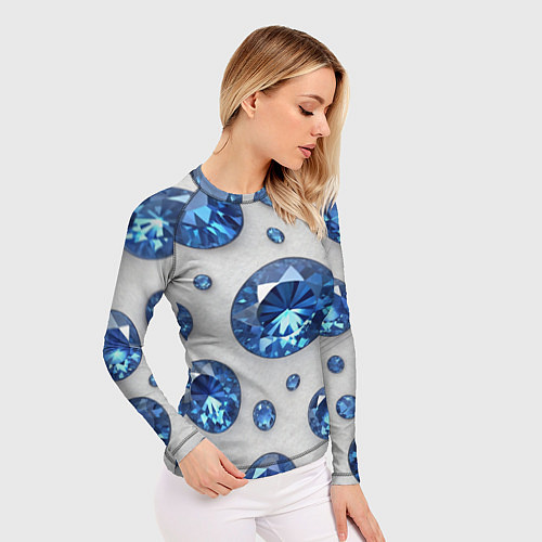Женский рашгард Россыпь сапфиров / 3D-принт – фото 3