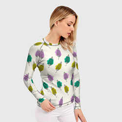 Рашгард женский Листья на пятнах, цвет: 3D-принт — фото 2