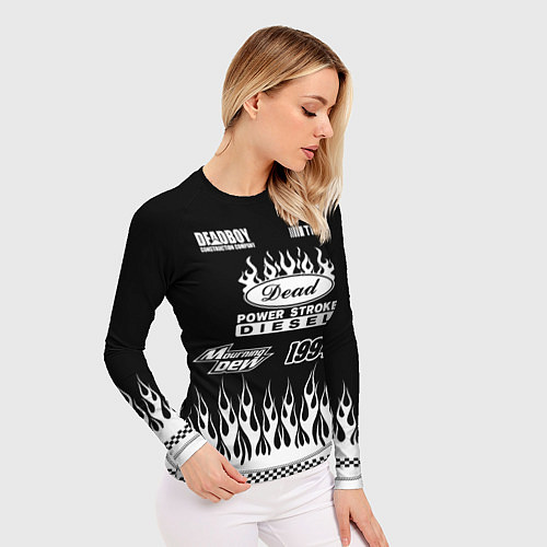 Женский рашгард Dead black - Bones / 3D-принт – фото 3