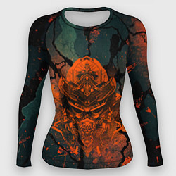 Рашгард женский Шлем кибернетического самурая, цвет: 3D-принт