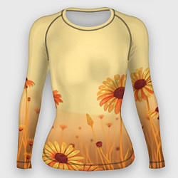 Рашгард женский Цветы на закате, цвет: 3D-принт