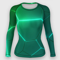 Рашгард женский Зеленые неоновые плитки, цвет: 3D-принт