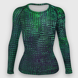 Женский рашгард Текстурный тёмный сине-зелёный