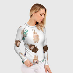 Рашгард женский Много игрушек лабубу, цвет: 3D-принт — фото 2
