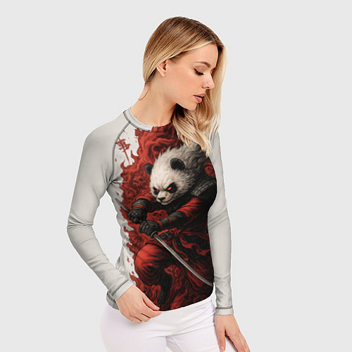 Женский рашгард Демоническая панда самурай - нейроарт / 3D-принт – фото 3