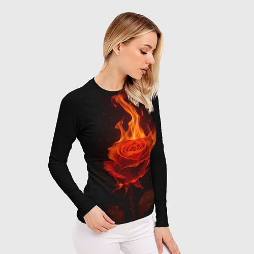 Женский рашгард Flaming rose / 3D-принт – фото 3