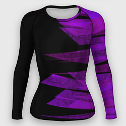Рашгард женский Color purple black stripes, цвет: 3D-принт