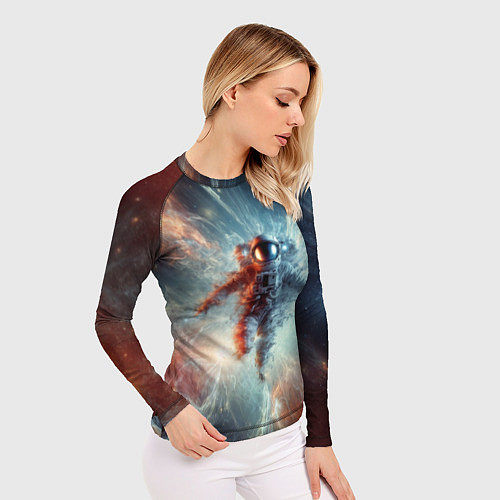 Женский рашгард Космонавт в космической туманности / 3D-принт – фото 3