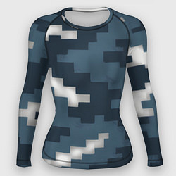 Женский рашгард Пиксельная текстура камуфляж