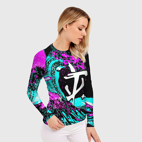 Женский рашгард Doom самураи неоновая волна / 3D-принт – фото 3