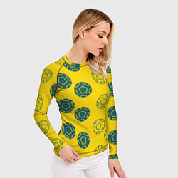 Рашгард женский Ряды из спортивных мячей, цвет: 3D-принт — фото 2