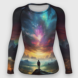 Рашгард женский Shocking the cosmos, цвет: 3D-принт