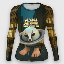 Рашгард женский La Vaca Saturno Saturnita мем, цвет: 3D-принт