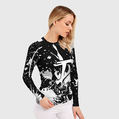 Женский рашгард Doom белые краски / 3D-принт – фото 3