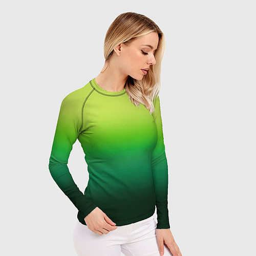 Женский рашгард Градиент укропное зеленое омбре / 3D-принт – фото 3
