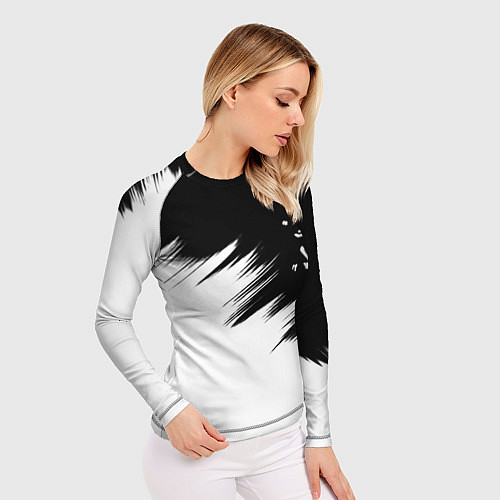 Женский рашгард Doom краски черно белый / 3D-принт – фото 3