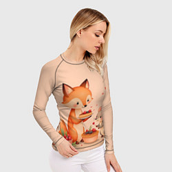 Рашгард женский Пироги с лисой, цвет: 3D-принт — фото 2