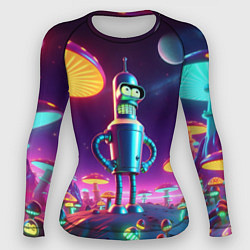 Рашгард женский Ночёвка Бендера на планете светящихся гигантских г, цвет: 3D-принт