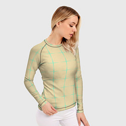 Рашгард женский Color beige green crosses, цвет: 3D-принт — фото 2