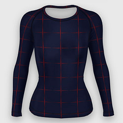 Рашгард женский Color dark blue red crosses, цвет: 3D-принт