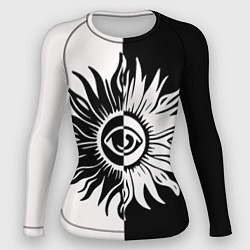 Рашгард женский Солнце черно-белое, цвет: 3D-принт
