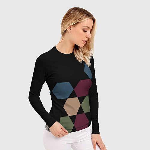 Женский рашгард Honeycombs autumn colors / 3D-принт – фото 3