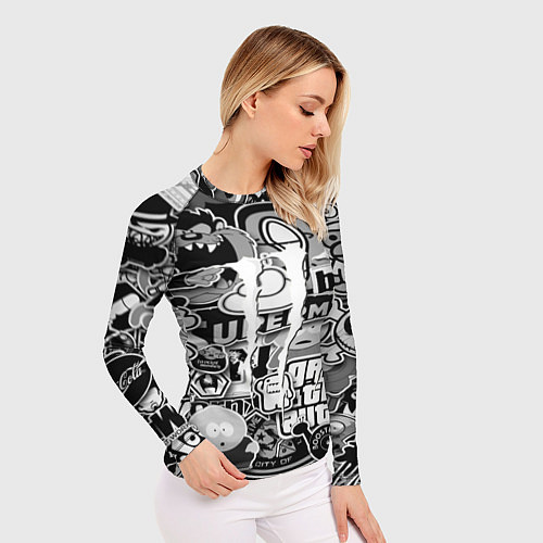 Женский рашгард Monster energy trend black / 3D-принт – фото 3