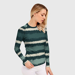 Рашгард женский Полосы зигзагообразные зеленые, цвет: 3D-принт — фото 2