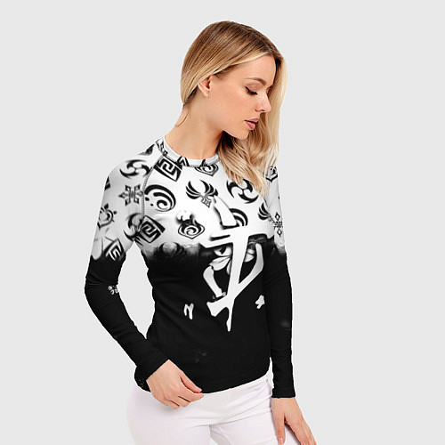Женский рашгард Doom черно белые аниме / 3D-принт – фото 3