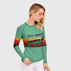 Рашгард женский Ретро автобус ЗИЛ 158ВРА1 поп-арт, цвет: 3D-принт — фото 2