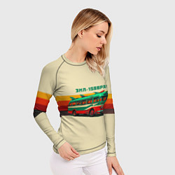 Рашгард женский Ретро автобус ЗИЛ поп-арт, цвет: 3D-принт — фото 2