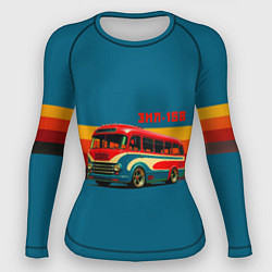 Рашгард женский Ретро автобус ЗИЛ 156 поп-арт, цвет: 3D-принт