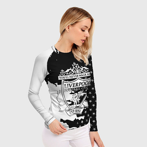 Женский рашгард Liverpool текстура спорт / 3D-принт – фото 3