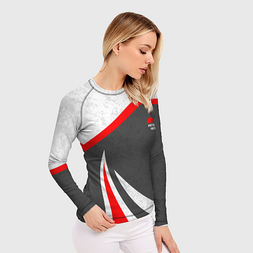 Женский рашгард Mitsubishi - красный и серый / 3D-принт – фото 3