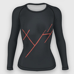 Рашгард женский Три буквы: красные, цвет: 3D-принт