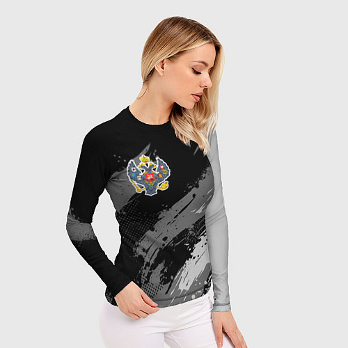 Женский рашгард Российская империя - монохромный / 3D-принт – фото 3