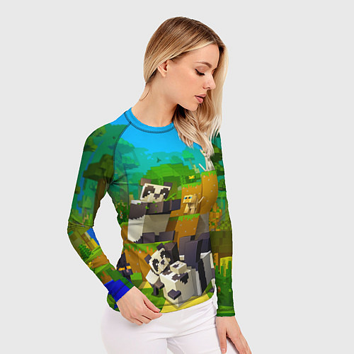 Женский рашгард Майнкрафт - панды / 3D-принт – фото 3