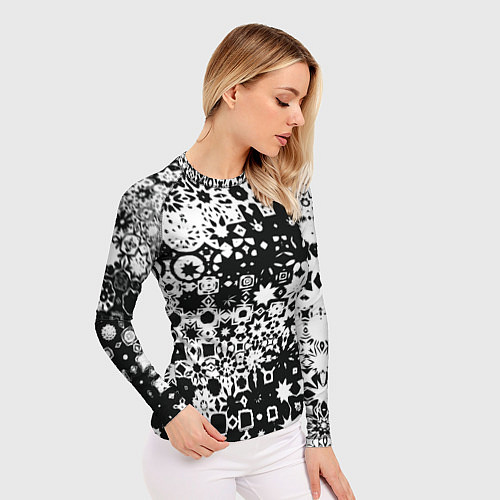 Женский рашгард Черно-белая метаморфоза / 3D-принт – фото 3
