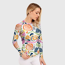 Рашгард женский Яркие спирали, цвет: 3D-принт — фото 2