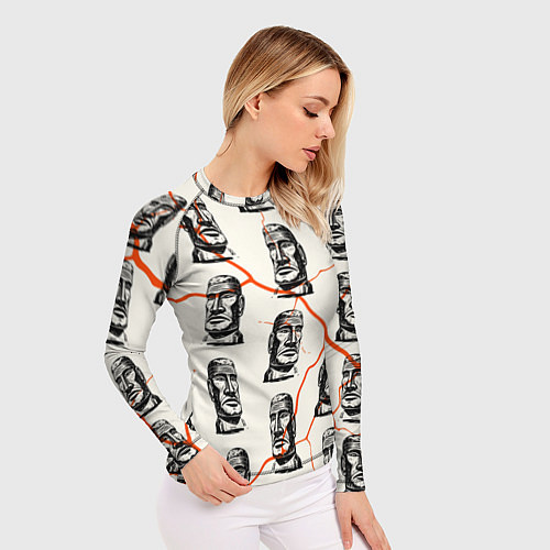 Женский рашгард Статуи моаи / 3D-принт – фото 3