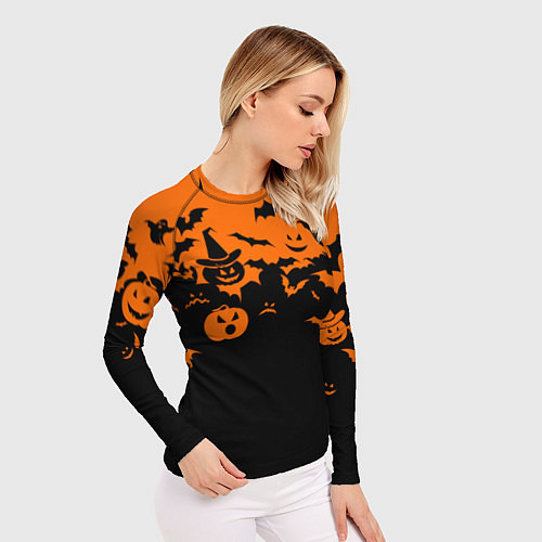 Женский рашгард Хэллоуин тыквы и призраки / 3D-принт – фото 3
