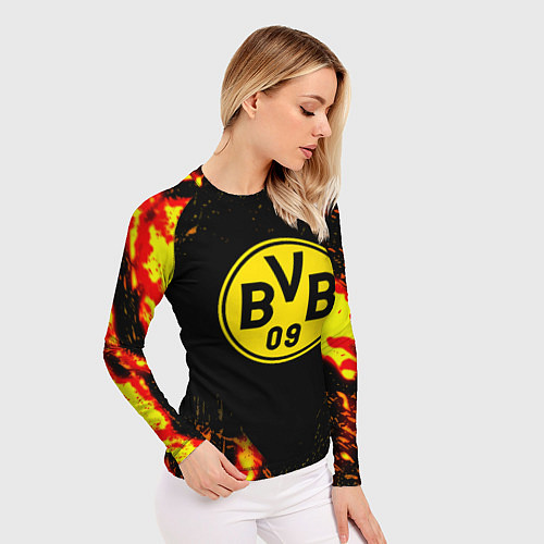 Женский рашгард Borussia огненные краски / 3D-принт – фото 3