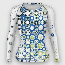 Женский рашгард Сине-зеленая абстракция