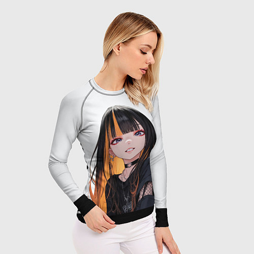 Женский рашгард Девушка и кот / 3D-принт – фото 3