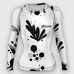 Рашгард женский Растительный паттерн и кляксы - Милан, цвет: 3D-принт